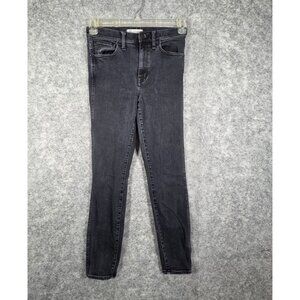 Madewell Denim Jeans 10" High Rise Skinny Skinny Black Women's  Size 27 Ankle